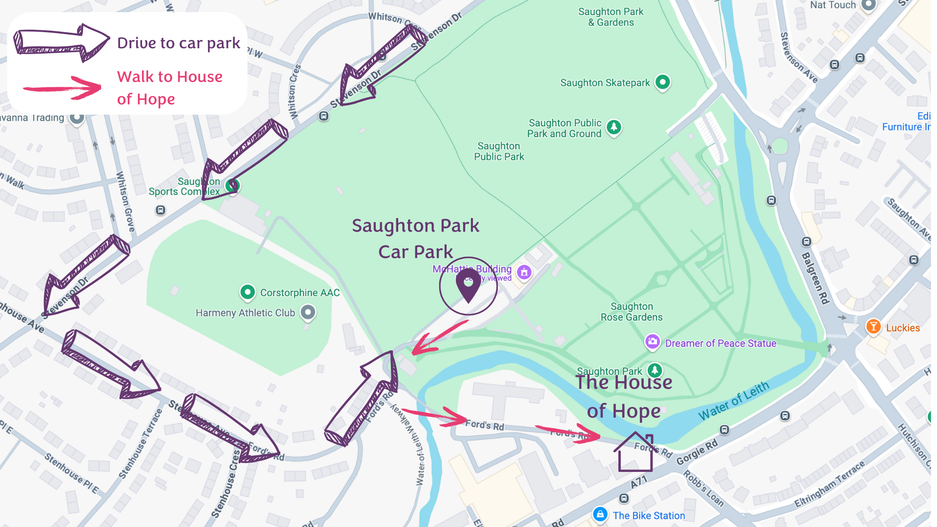 Map to car park